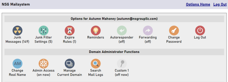 Web-based Email Control Panel