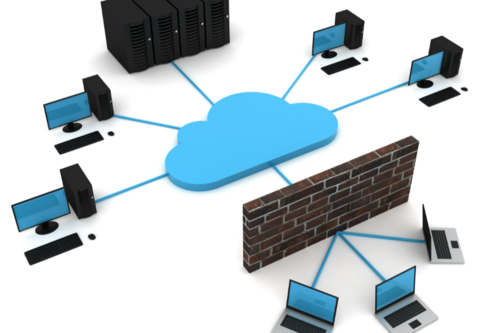 An image of a cloud connected to several computers, representing the data backup services of Ann Arbor IT support.