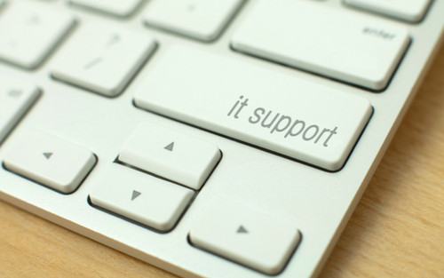 Image of "IT Support" text on a white keyboard